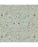 Tossed Wild Flowers from the Market Garden fabric collection from Henry Glass Fabrics, in a light blue colourway.
