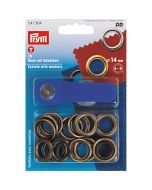 Prym | 14mm Eyelets + Washers: Antique Brass | 541364