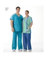 Simplicity Pattern | 4101 AA | Women's and Men's Plus Size Scrubs