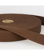 Stephanoise | 30mm Cotton Webbing | Brown: per metre