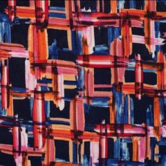 Polyester Satin: Squares Navy (25701)