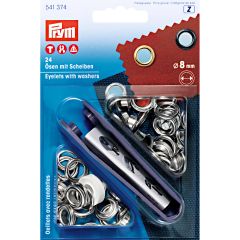 Prym | 8mm Eyelets & Washers: Silver | 541374