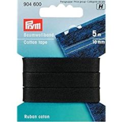 Prym | 10mm Cotton Tape: Black | 904600