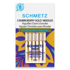 Schmetz | Gold Embroidery Needles | 75/11 (5 Pack)