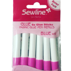 Sewline | Fabric Glue Pen Refill: Blue 6 Pack