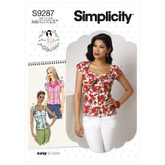 Simplicity Pattern | S9287 AX5 | Misses' Sweetheart-Neckline Blouses