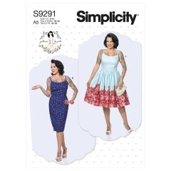 Simplicity Pattern | S9291 E5 | Misses' Princess Seam Dresses With Straight or Gathered Skirt
