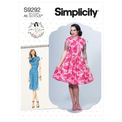 Simplicity Pattern | S9292 E5 | Misses' Dresses With Mandarin Collar and Skirt Options