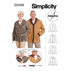 Simplicity Pattern | S9488 A | Unisex Adaptive Cardigan