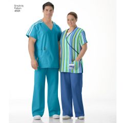 Simplicity Pattern | 4101 BB | Women's and Men's Plus Size Scrubs