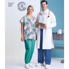 Simplicity Pattern | 5443 AA | Women's and Men's Plus Size Scrubs