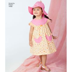 Simplicity Pattern | 1450 A | Toddlers' Dress, Top, Panties and Hat