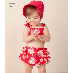 Simplicity Pattern | 1600 A | Babies' Vintage Romper Set