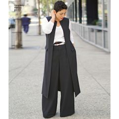 Simplicity Pattern | 8177 AA | Mimi G Style Trouser, Coat or Vest, and Knit Top for Women's and Plus Sizes