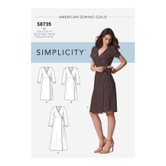 Simplicity Pattern | S8735 U5 | Women’s / Petite Women’s   Wrap Dress 