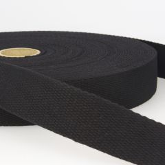 Stephanoise | 25mm Cotton Webbing | Black: per metre