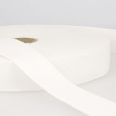 Stephanoise | 30mm Cotton Webbing | White: per metre