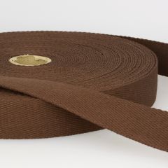 Stephanoise | 30mm Cotton Webbing | Brown: per metre