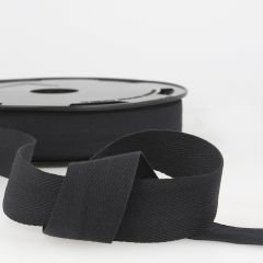 Stephanoise | 25mm Cotton Twill Tape | Black: 25m Reel