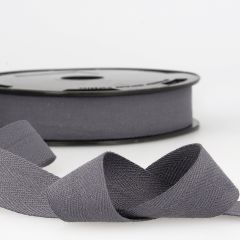 Stephanoise | 25mm Cotton Twill Tape | Grey Black: 25m Reel