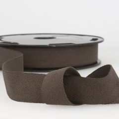 Stephanoise | 25mm Cotton Twill Tape | Dark Brown: 25m Reel