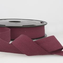 Stephanoise | 25mm Cotton Twill Tape | Plum: 25m Reel