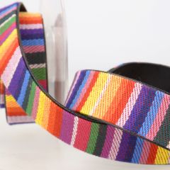 Stephanoise | 25mm Faux Leather Backed Webbing | Rainbow: 15m Reel