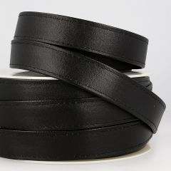 Stephanoise | 25mm Faux Leather Webbing | Black: per metre