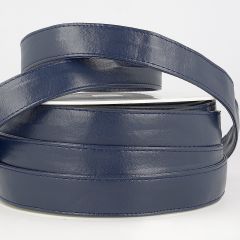 Stephanoise | 25mm Faux Leather Webbing | Midnight Blue: 10m Reel