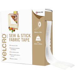 Velcro | Sew & Stick Tape 20mm: White | per metre